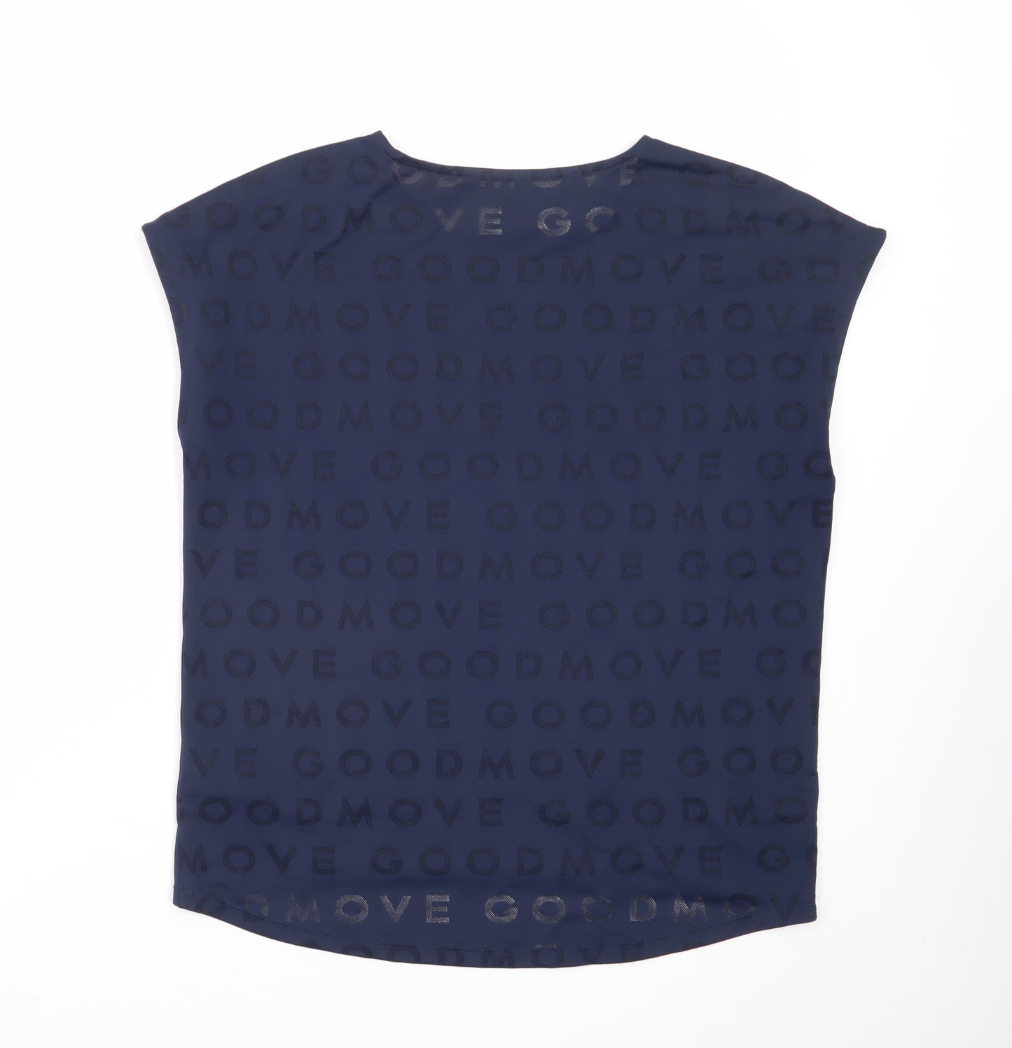 Marks and Spencer Women Navy Blue Polyester Blend Sleeveless T-Shirt Size 12
