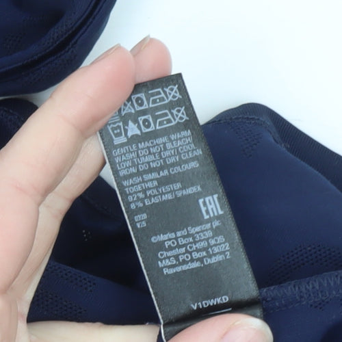 Marks and Spencer Women Navy Blue Polyester Blend Sleeveless T-Shirt Size 12