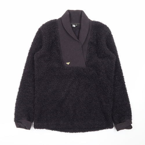 Roxy Women's Black Shawl Collar Fleece Jumper Size S
