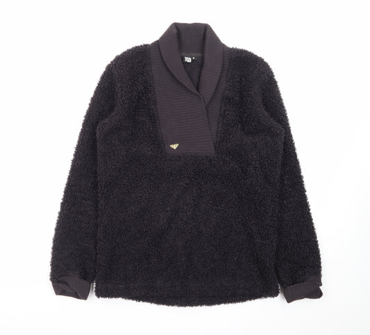Roxy Women's Black Shawl Collar Fleece Jumper Size S