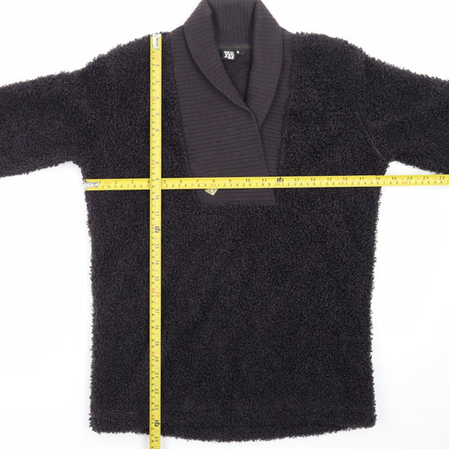 Roxy Women's Black Shawl Collar Fleece Jumper Size S