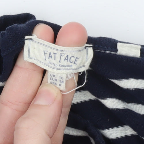 Fat Face Women’s Blue Striped Cotton Shift Dress Size 10