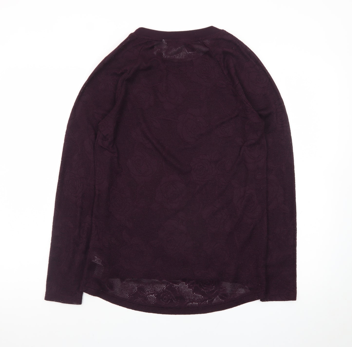 Marks and Spencer Womens Purple Floral Knit Pullover Jumper Size 14