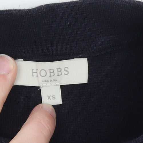 Hobbs Womens Navy White Striped Cotton Crew Neck Jumper XS