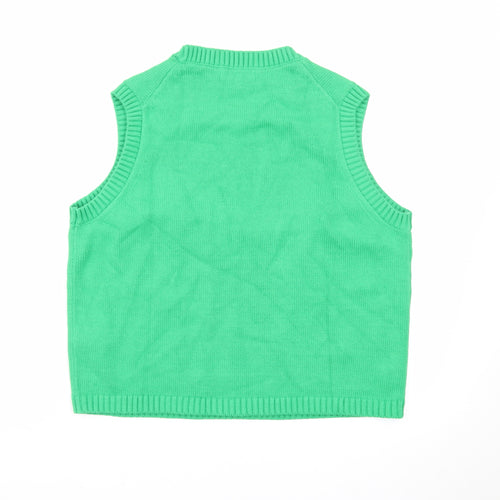 Marks and Spencer Women's Green Knit Sleeveless Vest Jumper L