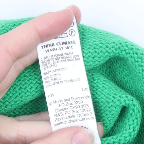 Marks and Spencer Women's Green Knit Sleeveless Vest Jumper L