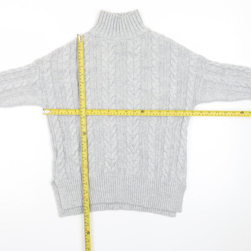 Boden Women’s Grey Cable-Knit Roll Neck Jumper Size S