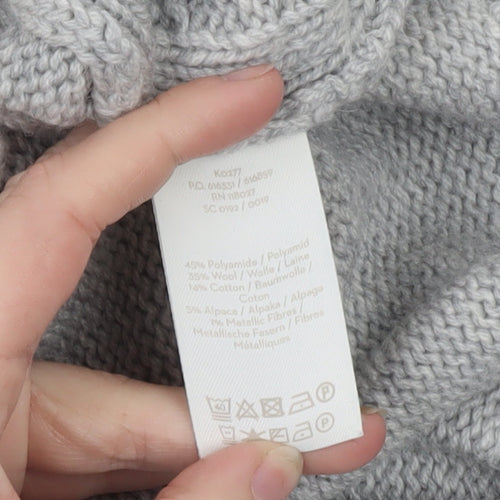 Boden Women’s Grey Cable-Knit Roll Neck Jumper Size S
