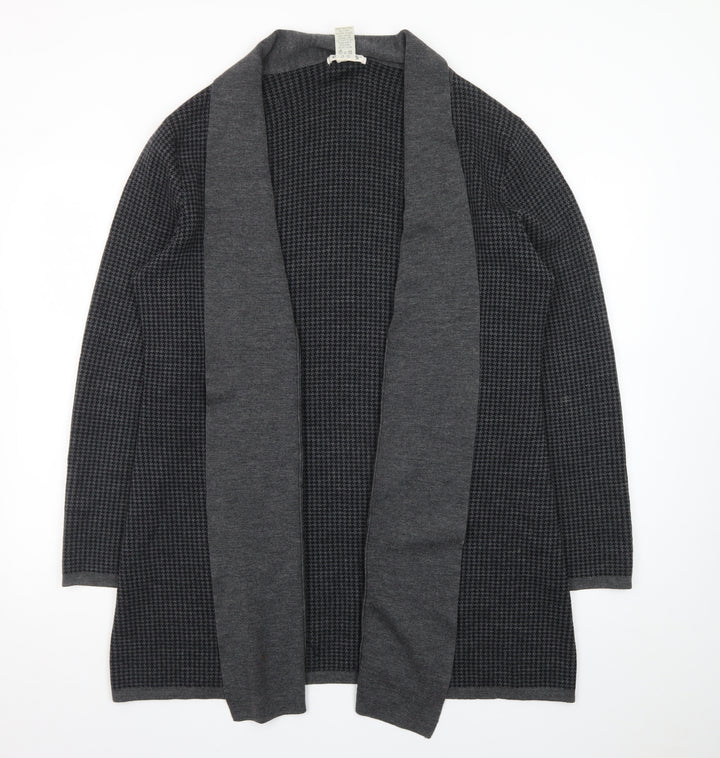 Orvis Womens Grey Wool Long Sleeve Open Front Cardigan L