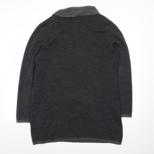 Orvis Womens Grey Wool Long Sleeve Open Front Cardigan L