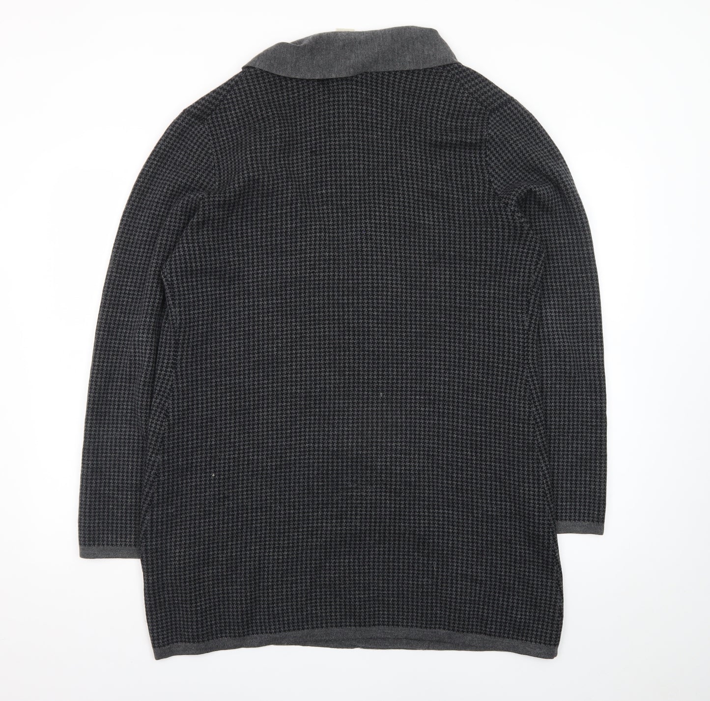 Orvis Womens Grey Wool Long Sleeve Open Front Cardigan L