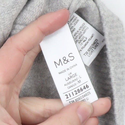 Marks and Spencer Women's Grey Collared Short Sleeve Knit Cardigan L