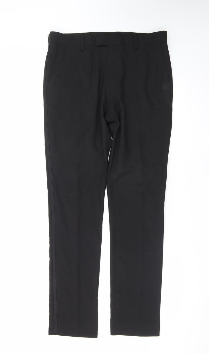 Next Men’s Black Regular Fit Dress Pants 32W 33L Formal Trousers