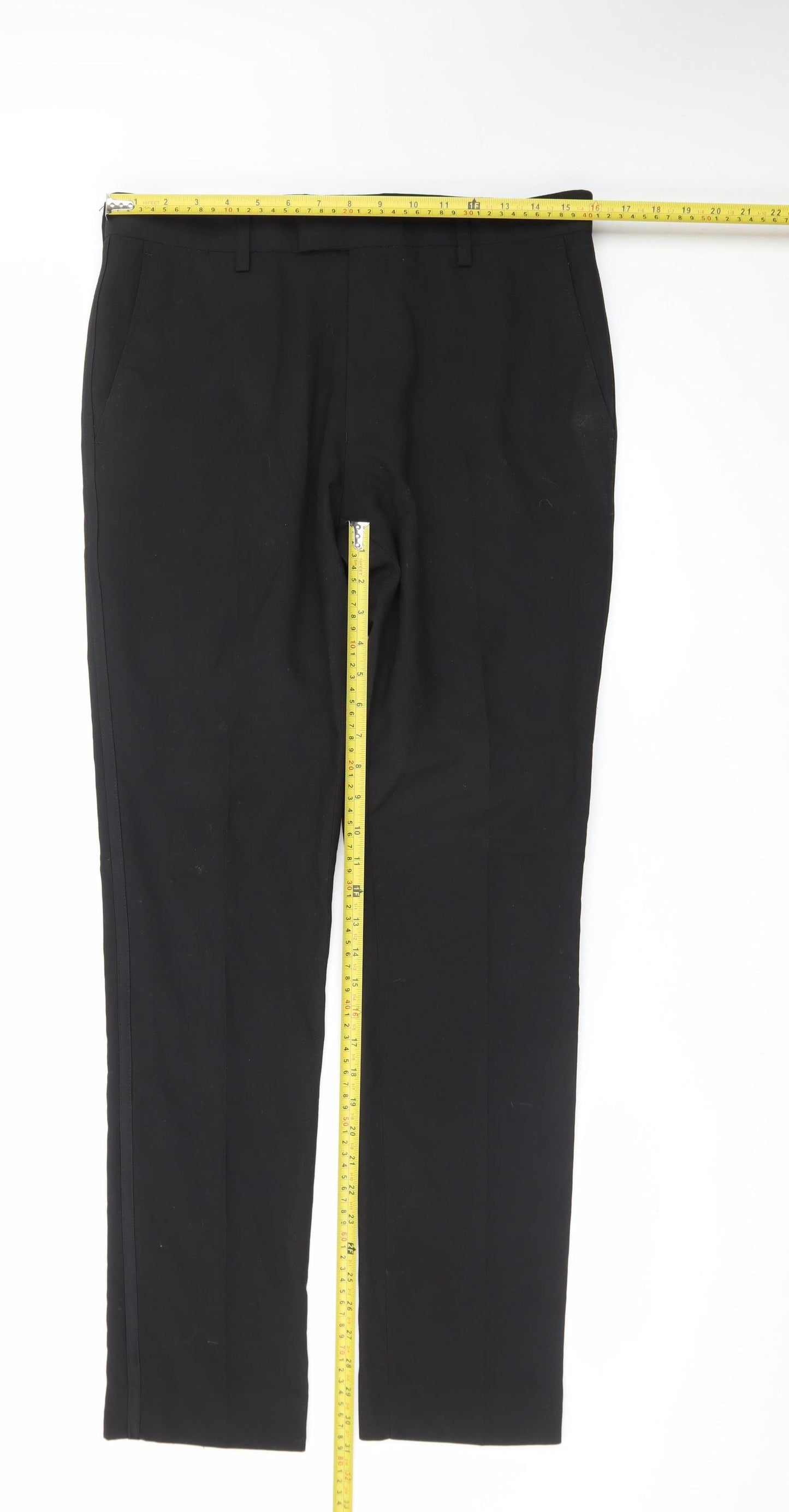 Next Men’s Black Regular Fit Dress Pants 32W 33L Formal Trousers