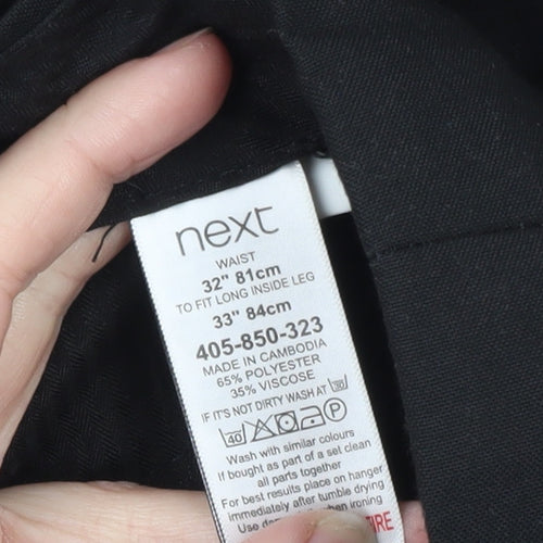 Next Men’s Black Regular Fit Dress Pants 32W 33L Formal Trousers