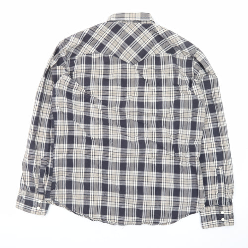 Levi's Men's Blue Check Flannel Long Sleeve Button-Up Shirt XL
