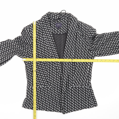 Marks and Spencer Women’s Black Geometric Blazer Size 12