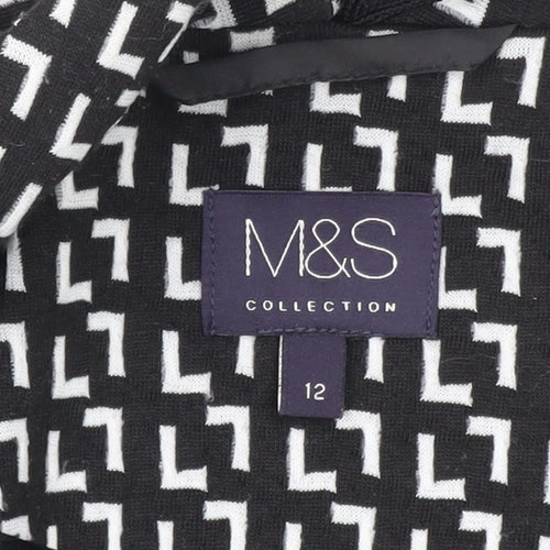 Marks and Spencer Women’s Black Geometric Blazer Size 12