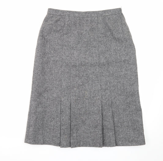 Marks and Spencer Women’s Grey Wool Pleated Midi Skirt Size 16