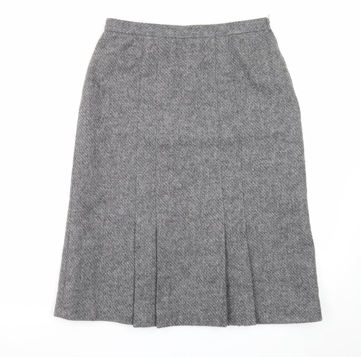 Marks and Spencer Women’s Grey Wool Pleated Midi Skirt Size 16