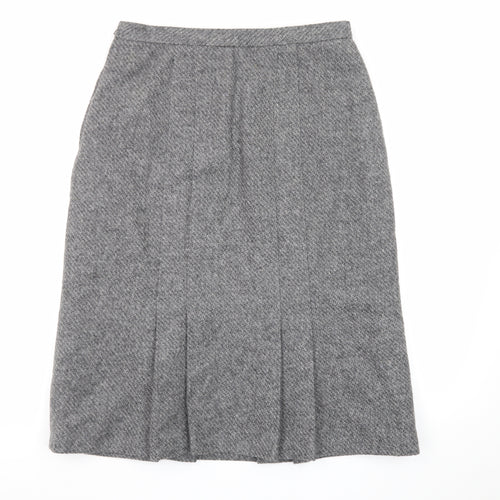 Marks and Spencer Women’s Grey Wool Pleated Midi Skirt Size 16