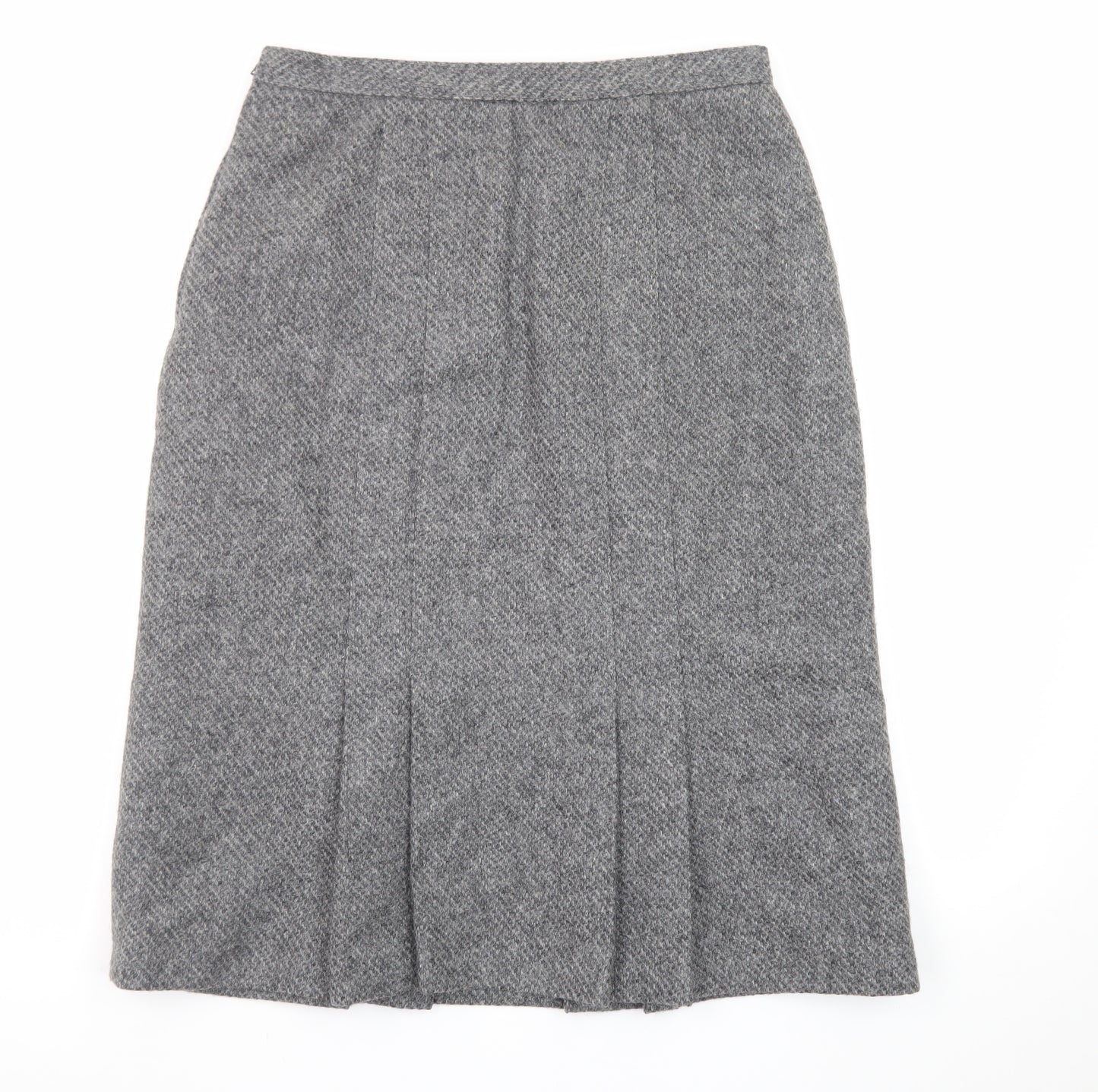 Marks and Spencer Women’s Grey Wool Pleated Midi Skirt Size 16