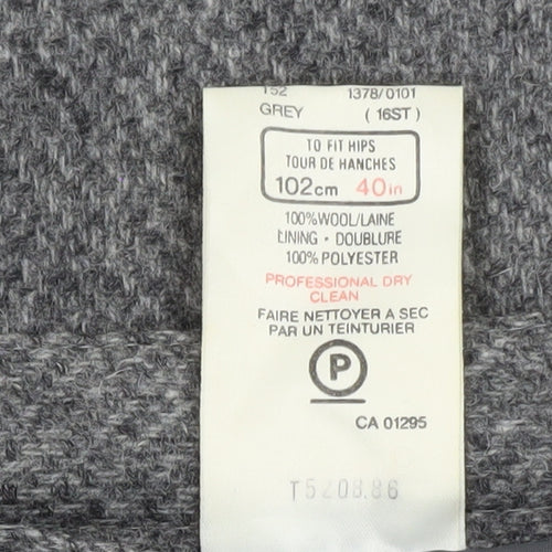 Marks and Spencer Women’s Grey Wool Pleated Midi Skirt Size 16