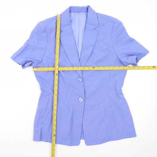 Dorothy Perkins Women's Blue Short Sleeve Suit Jacket Size 12