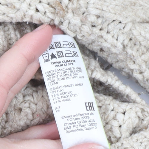 Marks and Spencer Womens Beige Roll Neck Chunky Knit Jumper M