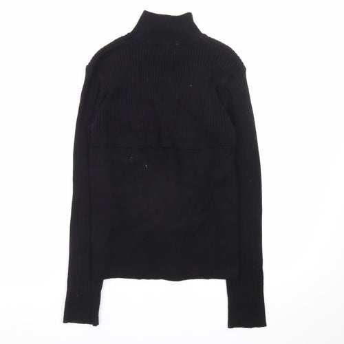 QED London Women Black M Roll Neck Long Sleeve Pullover Jumper
