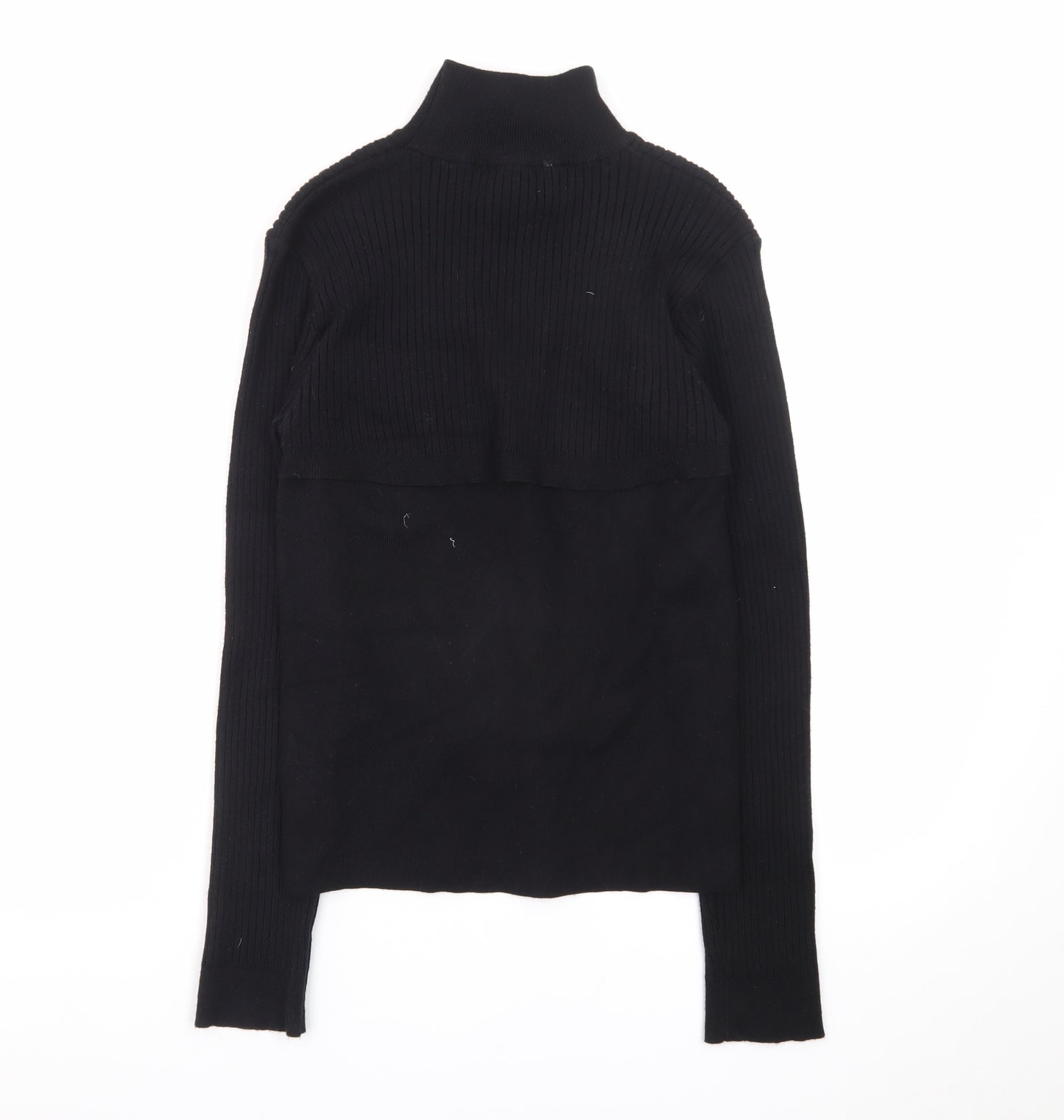 QED London Women Black M Roll Neck Long Sleeve Pullover Jumper