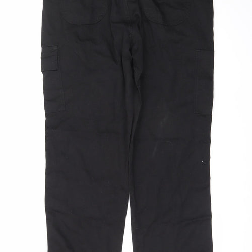 BKS Men's Black Cargo Work Trousers 38R Polyester Cotton