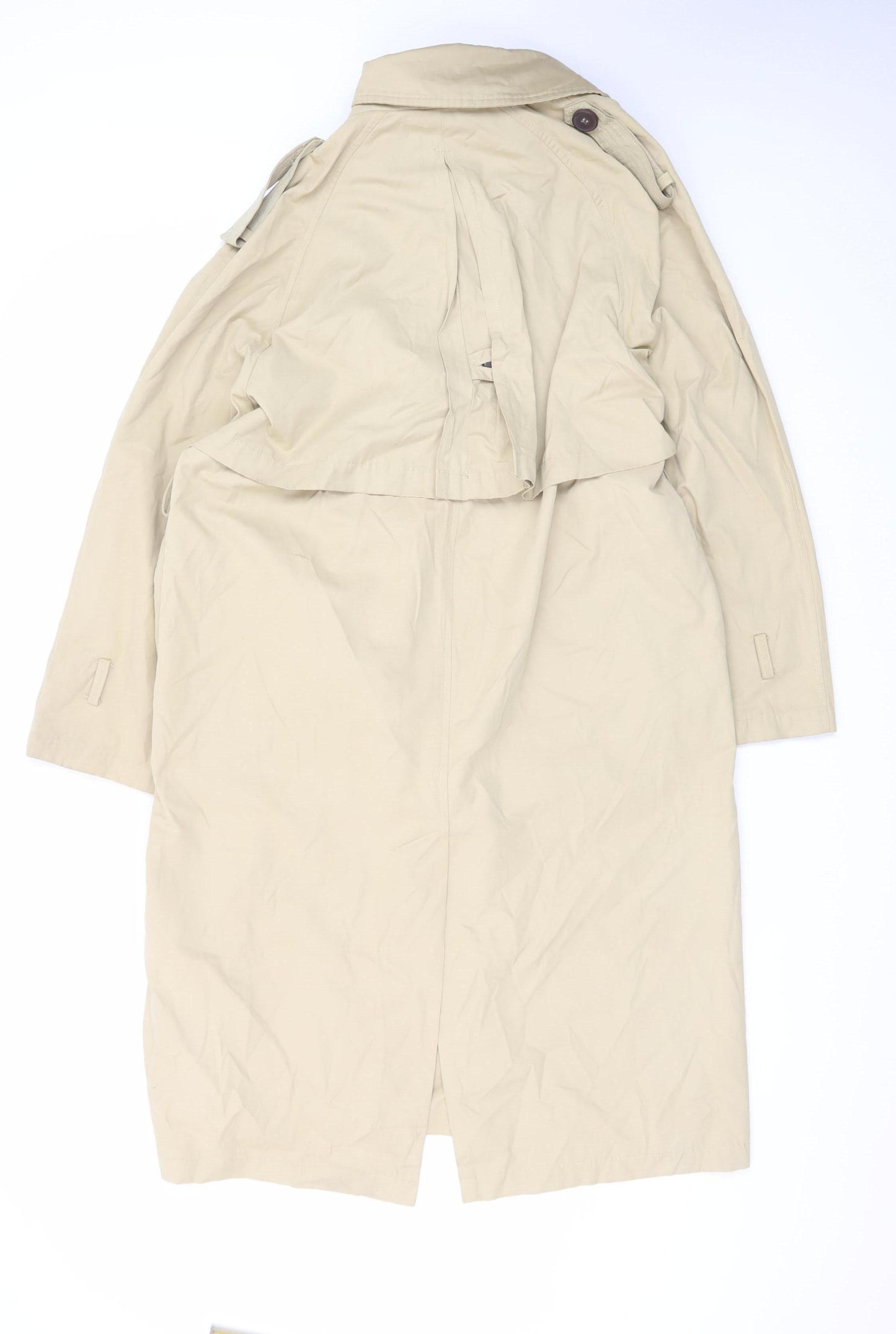 Zara Women's Beige Long Trench Coat Size 12 Classic Style