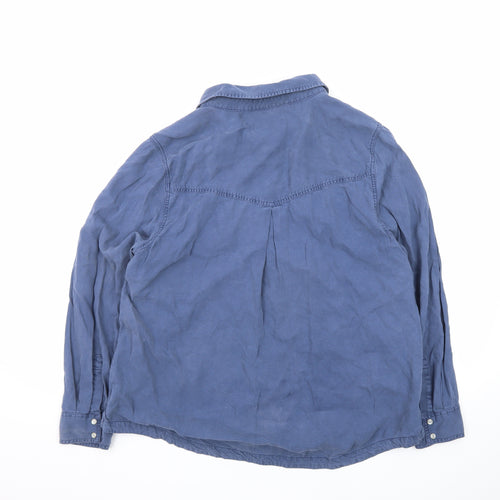 Marks and Spencer Women's Blue Cotton Button-Up Shirt Size 18
