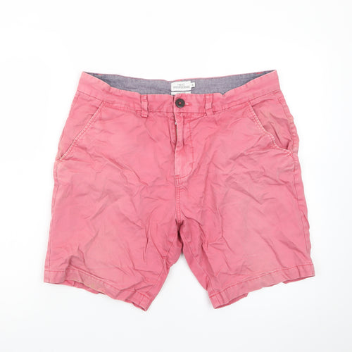 Next Men’s Pink Chino Shorts Size 34 Regular Cotton Casual