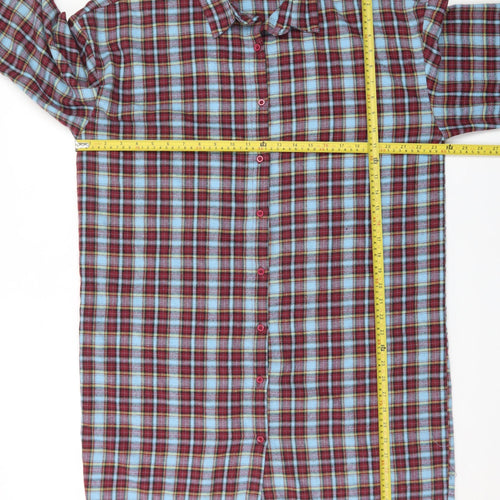 Boohoo Women’s Multicoloured Check Long Sleeve Flannel Shirt Dress UK 10