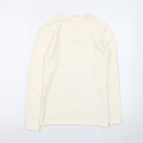 Marks and Spencer Womens Ivory Heatgen Long Sleeve Crew Neck Jumper Size 12