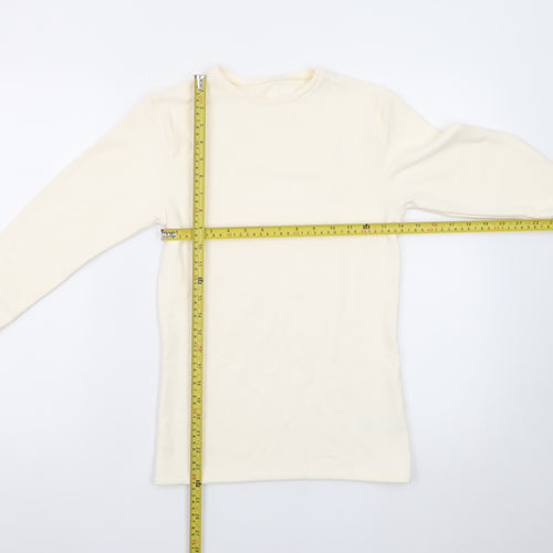 Marks and Spencer Womens Ivory Heatgen Long Sleeve Crew Neck Jumper Size 12
