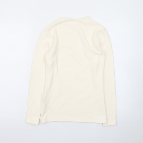 Marks and Spencer Womens Ivory Heatgen Long Sleeve Crew Neck Jumper Size 12