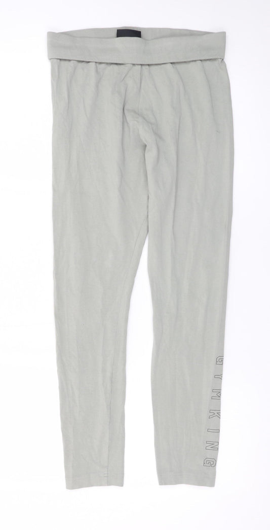 Gym King Women's Grey Cotton Stretch Leggings Size 14