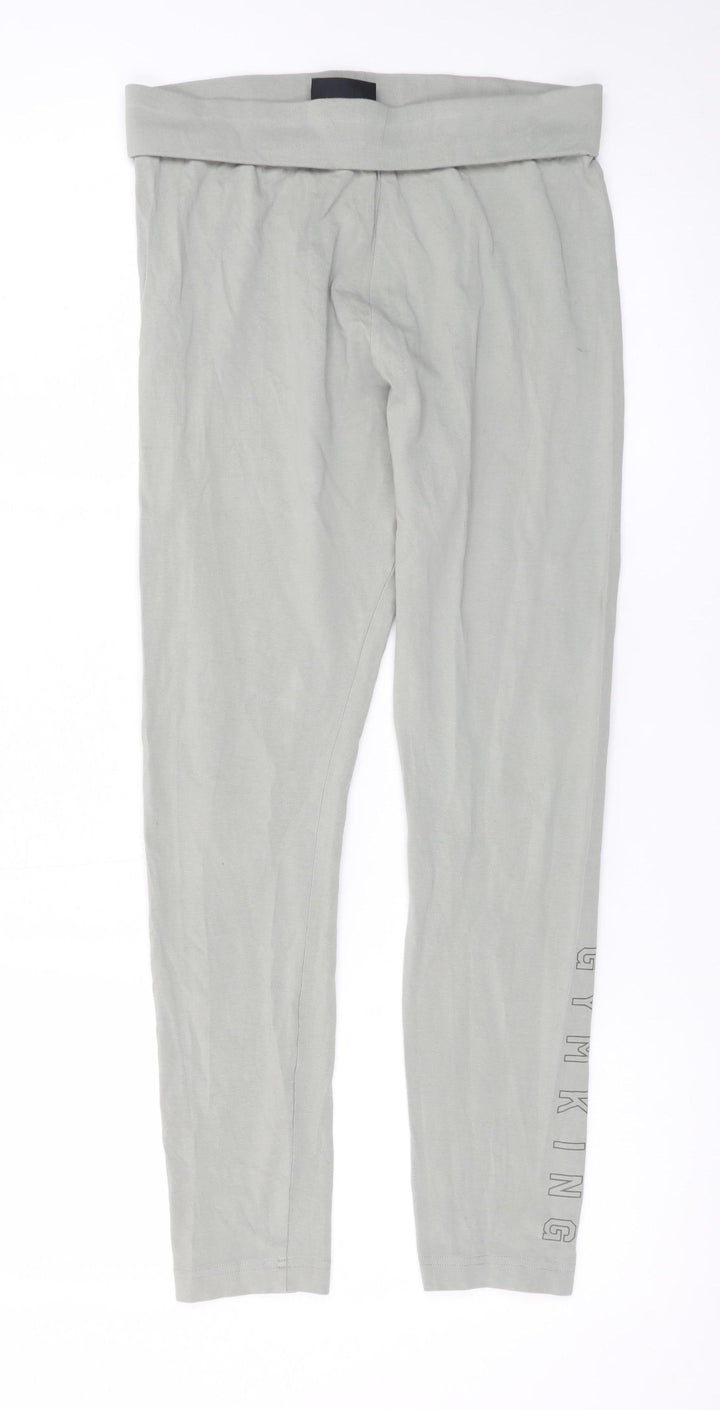 Gym King Women's Grey Cotton Stretch Leggings Size 14