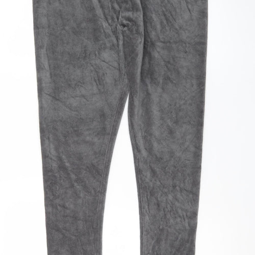 Spirit Women Grey Velour Stretch Leggings Size 16