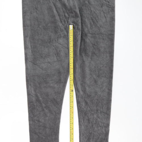 Spirit Women Grey Velour Stretch Leggings Size 16