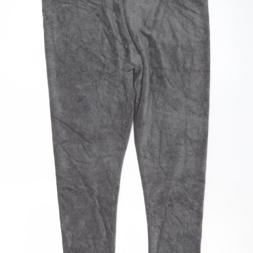 Spirit Women Grey Velour Stretch Leggings Size 16
