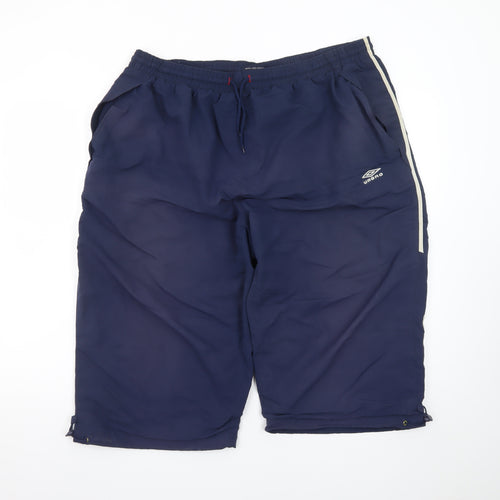 Umbro Men's Blue 2XL Sports Sweat Shorts with Elastic Waist