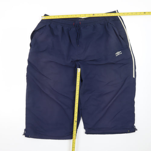Umbro Men's Blue 2XL Sports Sweat Shorts with Elastic Waist
