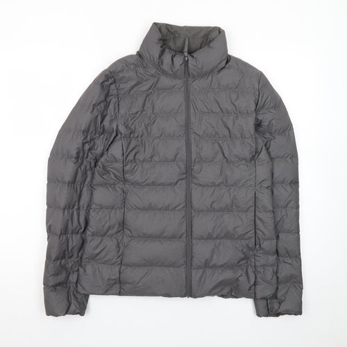 Uniqlo Men's Grey Lightweight Down Puffer Jacket M Water Resistant