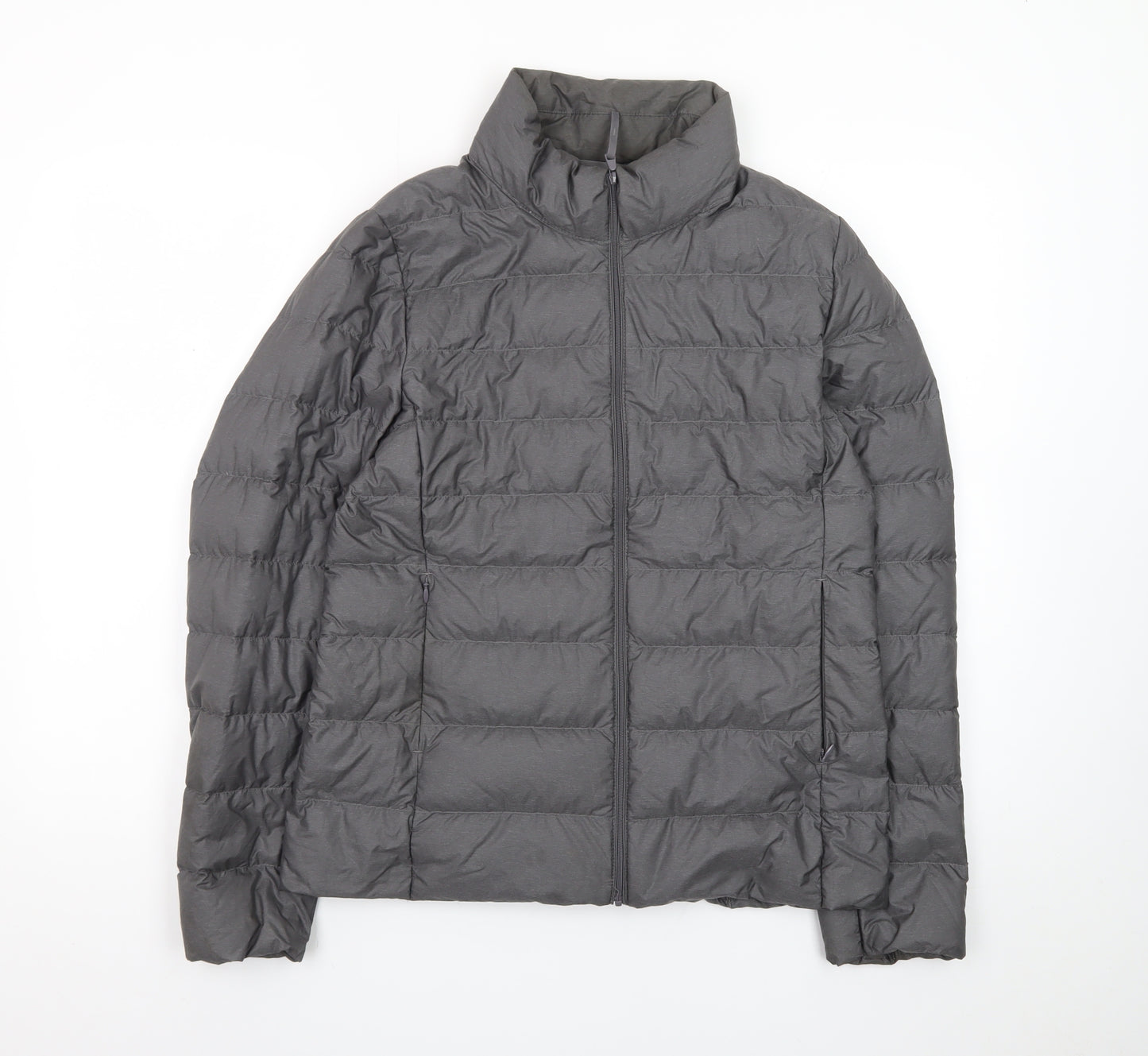 Uniqlo Men's Grey Lightweight Down Puffer Jacket M Water Resistant
