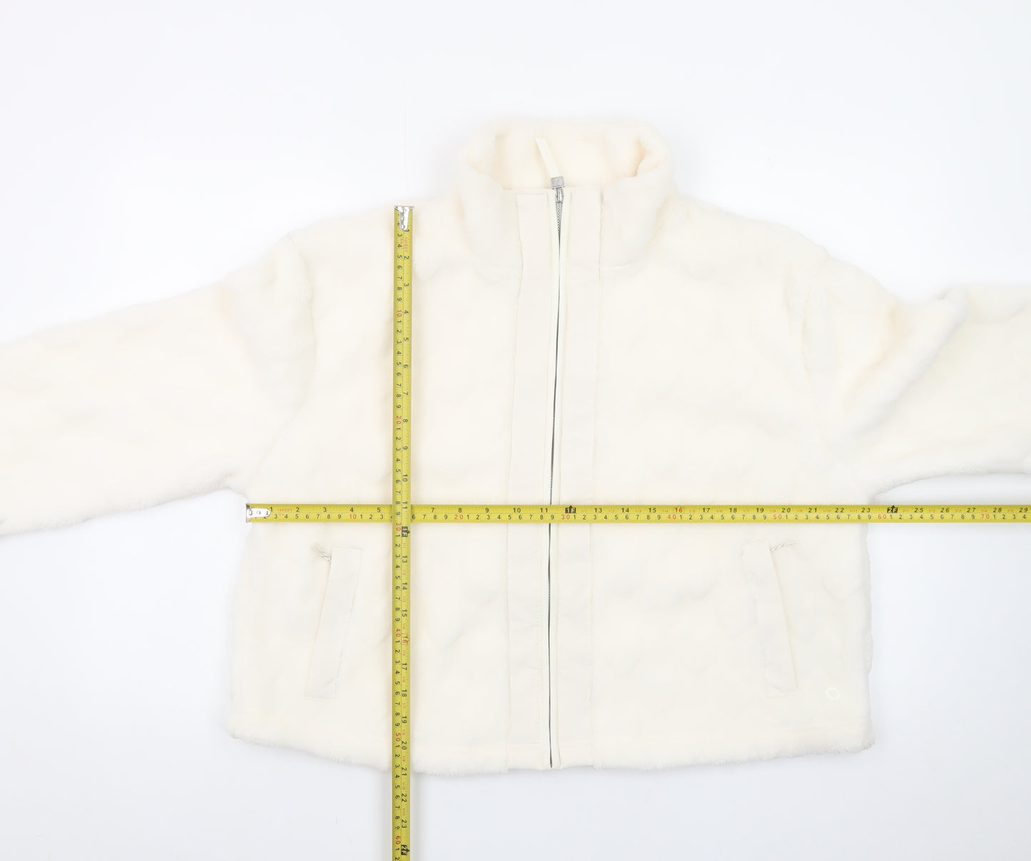 Marks and Spencer Goodmove Women’s Ivory Fleece Puffer Jacket Size 14