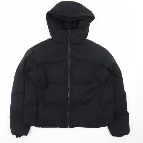 Slazenger Womens Black Size 10 Puffer Jacket Hooded Winter Coat